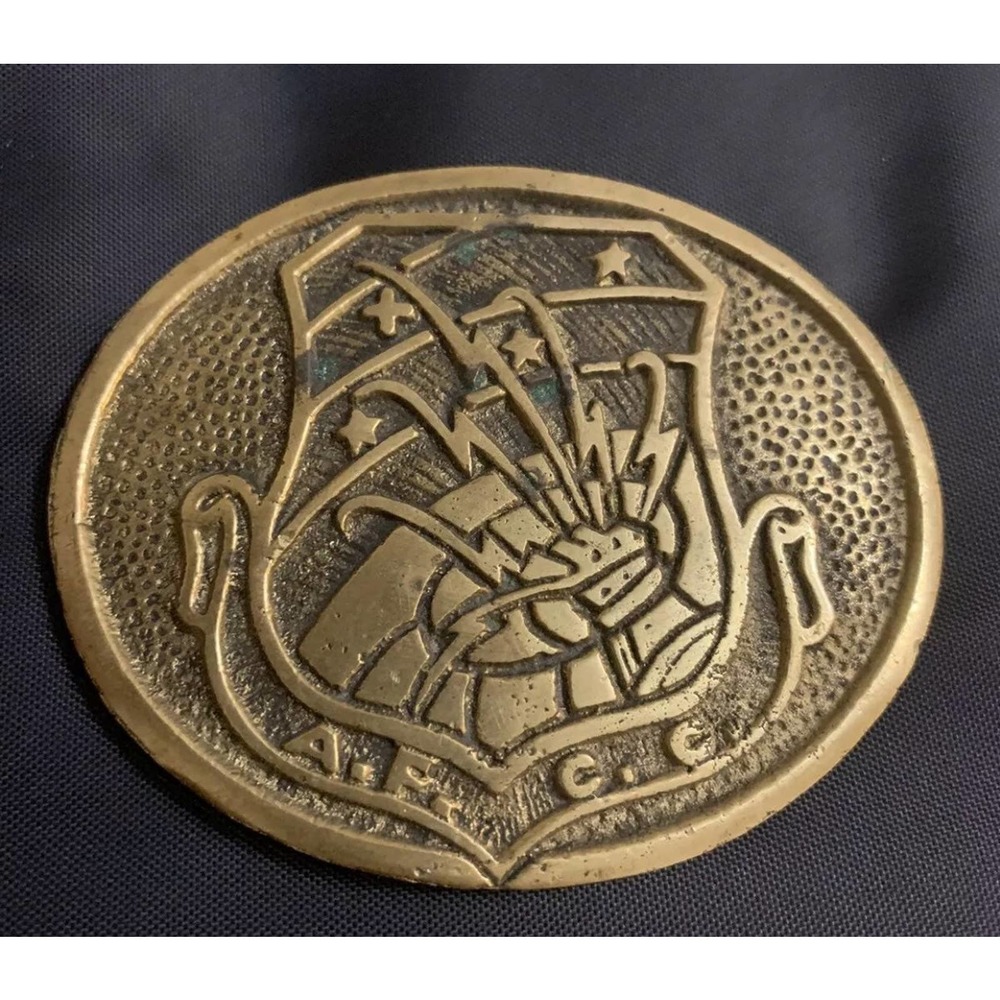 Vintage Air Force AFCC Brass Belt Buckle